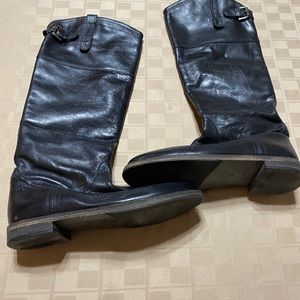 Black Leather Heeled Boots